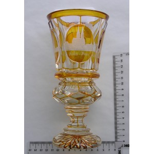 Replika starožitného poháru , rytina "Köln" Topaz